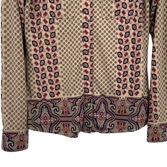 BCBGMAXAZRIA Dalgarven Print Button Down Shirt Blouse Small - Picture 5 of 9